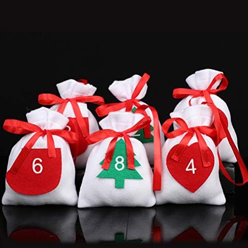 ABOOFAN 1 set od 24kom Božić velur torbica Candy Bag vezice torba pokloni torba Božić ukras