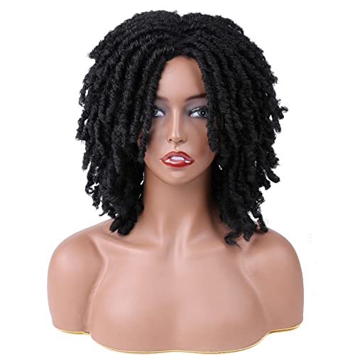 YOVECATHOU crne žene muškarci kratka Dreadlock perika sintetičke perike Afro kovrčava perika za zabavu svakodnevna zamjena perika