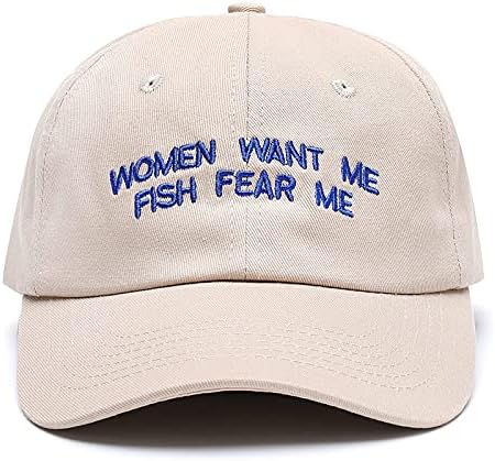 OCIOVAN bejzbol kape za muškarce žene, vezene žene žele me riba Strah Me vez podesivi kamiondžija šešir