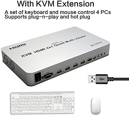 XOLORspace QV401K KVM 4K 60HZ HDMI 4x1 Quad Multi-Viewer Podržava RS232 kontrolu i PIP