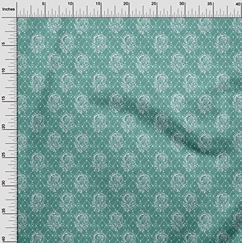 Oneoone pamuk Poplin tkanina lišće & amp; Floral Block Print Fabric by Yard 56 inch Wide