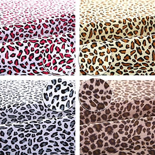 6 komada 19 x 19 inča Leopard Print tkanina životinjski Leopard prošivena tkanina pamuk Patchwork kvadrati snop šivaća zanatska tkanina