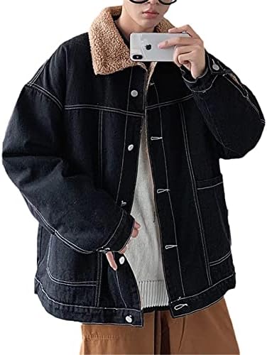 Muška plus baršunasta gusta topla casual jakna labavi pamučni kaput imitacija janjeće vunene jakne