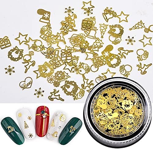Japanski Nail Art Accessories Šuplji Metalni Računarski Tablet Božićna Naljepnica List Zupčanik Zlatni Komad Vještački Dijamant/Dekoracija