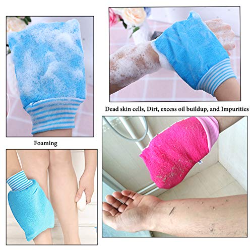 Lissomplume rukavice za piling za kupanje za piling tijela 5 pakovanja ženske rukavice za piling Scrubber rukavice za tuširanje za