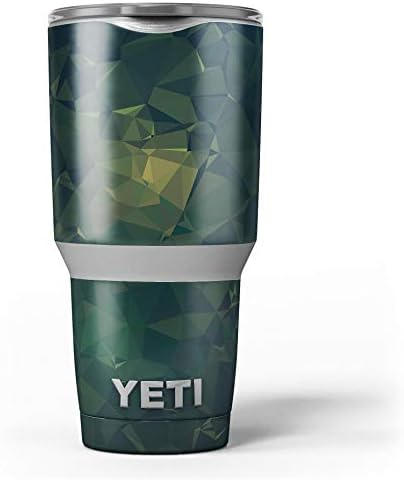 Dizajn Skinz tamno zeleni geometrijski V12 - kožni naljepnica vinil vinil komplet Kompatibilan je s Yeti Rambler Cooler Tumbler čaše