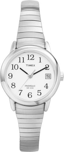 Timex ženski T2h371 kvarcni Easy Reader sat sa analognim ekranom sa belim brojčanikom i narukvicom od srebrnog nerđajućeg čelika za