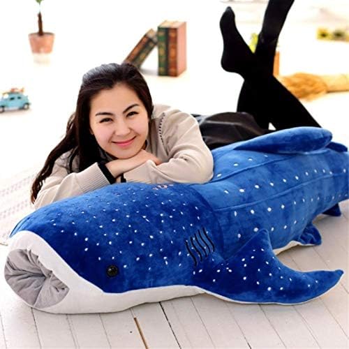 Uongfi Veliki mekani morski pas plišani igrački veliki kreativni plavi kitovi plišani mekani morski morski riblje plišano jastuk slatka