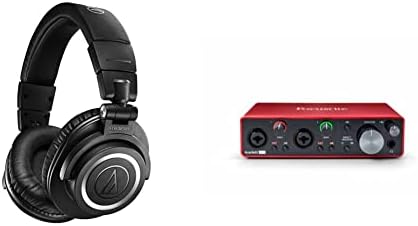 Audio-Technica ATH-M50XBT2 Bežične slušalice za bežične veze i fokusiranje Scarlett 2I2 3RD USB audio sučelje za snimanje, tekstor,