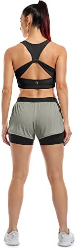 Icyzone trčanje joga kratke hlače za žene - Aktivni odjećni vježbanje vježbanje atletskih jogging hlača 2-u-1