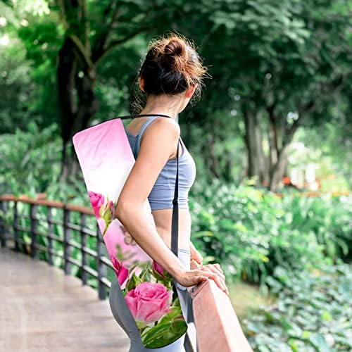 Yoga Mat torba, leptiri Blossom prelijepo cvijeće ruže Vježba Yoga Mat Carrier full-Zip Yoga Mat torba za nošenje sa podesivim remenom