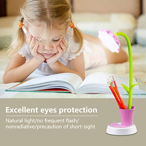 Uniwit stolna lampa za djecu suncokretova LED stolna lampa za punjenje podržava zaštitu za oči mali stol sklopivi za čitanje,učenje