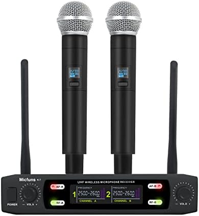 micfuns K7 Professional Wireless 2 ručni VHF 230-250 MHZ mikrofonski sistem 100m distand za Karaoke,zabavu, govor