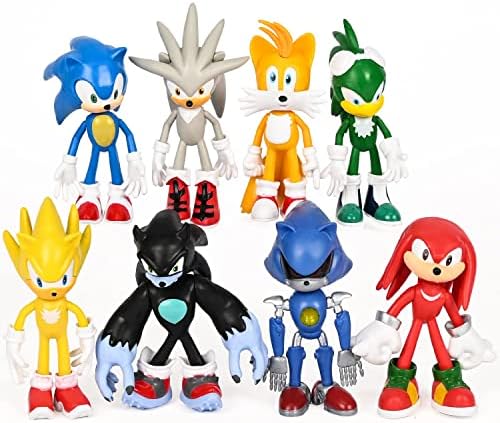 SONIC Action Figures Igračke s pokretnim spojem visokih 5 inča, slatka Sonic Party Poklopac poklona za djecu