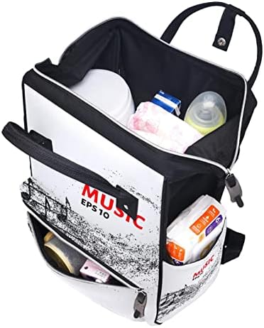 Glazbene note Osoblje ručni ruksak backpack baby pepple promjena torbe s više funkcija Veliki kapacitet putna torba