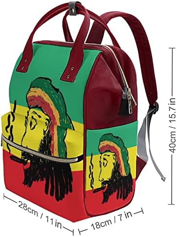 Portret rastafarian sa cigaretom vodootporni mama ruksak velikih kapaciteta peppy torba multifunkcionalna putna torba