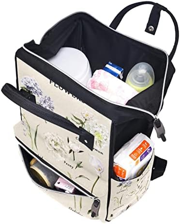 Guerotkr putni ruksak, vrećice za pelene, ruksačka torba za pelene, biljke divljih cvjetova Vintage Bilje cvjetno