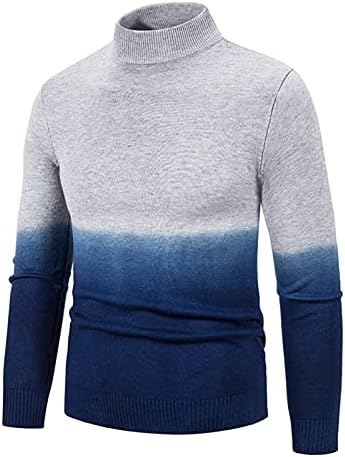 Xiaojmake muški Casual uski pulover džemperi s puloverom s gradijentom dugih rukava u boji