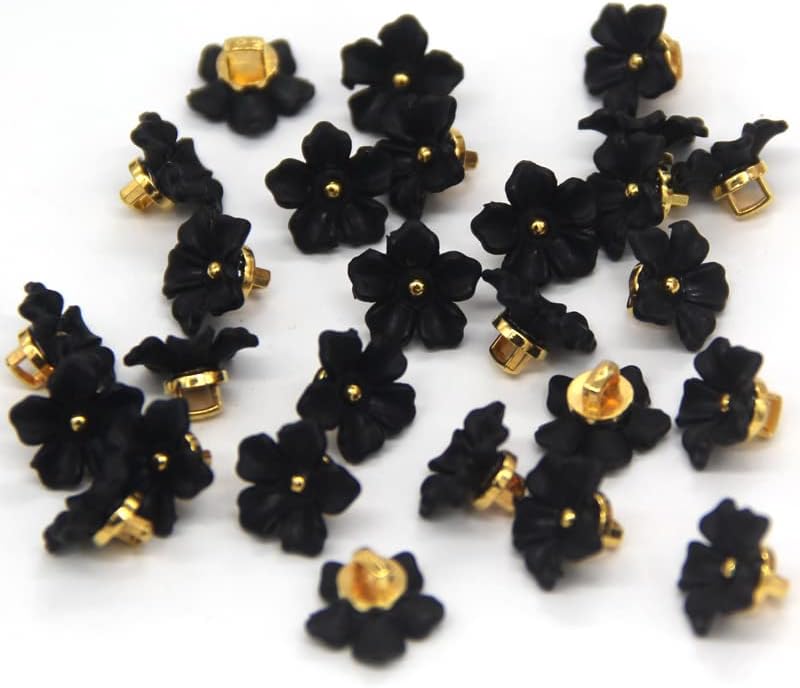 Usosou 13mm crni cvijet šivati ​​plastični plastični tasteri, biserni tasteri za odjeću, majice, suknje, vjenčanice, bluza, ukrase