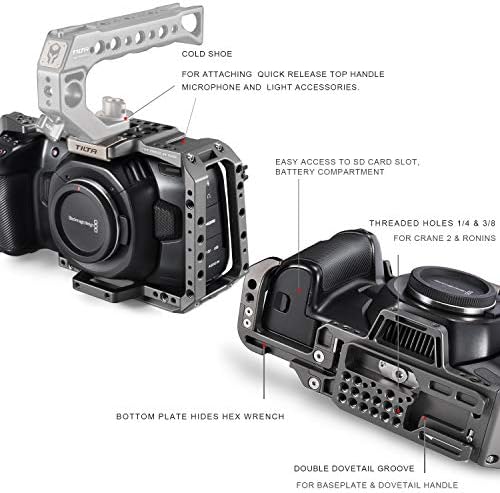 Tiltaing puni kavez za kameru za BMPCC 4K / 6K sa montažom za hladnu obuću | TA-T01-FCC-G