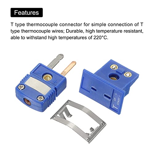 Meccanixity T Tip termoelement žičani konektori muški utikač sa mini utičnicom za montažu na Panel 220°C za senzor termopara 2 Set