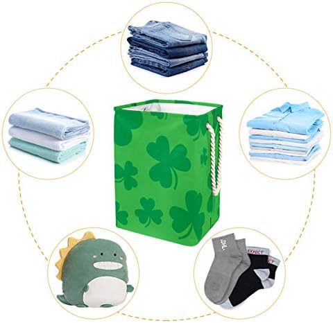 DEYYA vodootporne korpe za veš visoke čvrste sklopive zelene srećne Irske deteline za St. Patrick Day Print Hamper za odrasle decu