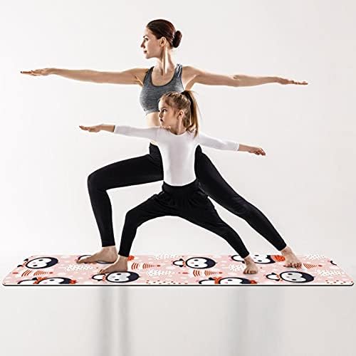 Debeli Neklizajući Vježba & amp; fitnes 1/4 yoga mat sa Božić Penguin Pink Print za Yoga Pilates & amp; Pod fitnes vježbe