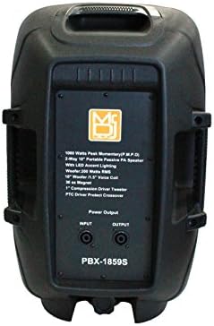 Mr. Dj PBX1859S 10 2-Smjerni prijenosni pasivni zvučnik sa LED akcentnim osvjetljenjem