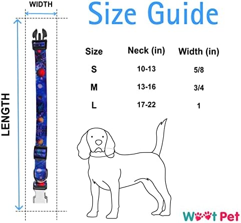 Ogrlica za pse - slatka ovratnica za male / srednje / velike pse, dječaka i djevojke ovratnici za pse meka podesivi, galaksiji)