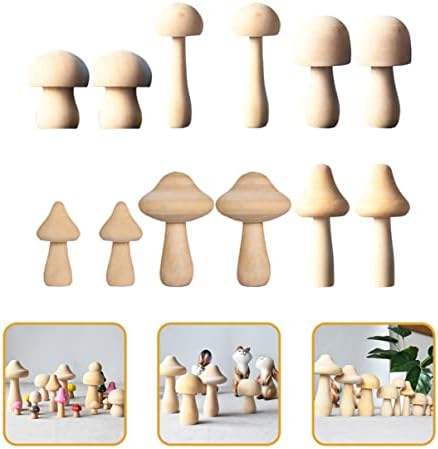 NUOBESTY 60 kom tijela veličine Peg projekti DIY Prop neobojeni gljive ljudi Ornamenti figurice drvene gljive djeca Decor projekt