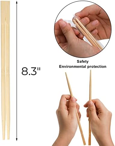 Hiceeden 360 pari jednokratnih bambusovih štapića za jelo, pojedinačno umotanih štapića za jelo za naručivanje, restorane, piknike,