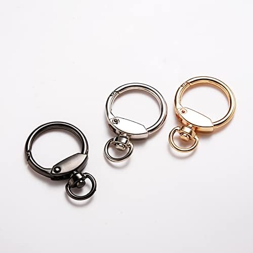 Tisuit 12pcs okrugli opružni prsteni za okretni prsten, karabin kopče za uši za kopče za vreće pojasevi trapers Keychain DIY dodatak