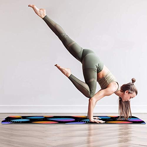 Unicey debela neklizajuća Vježba & amp; fitnes 1/4 prostirka za jogu sa šarenim apstraktnim modernim listovima Print za Yoga Pilates