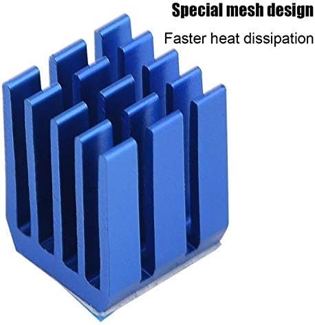 Wosune aluminijum hladnjaka, izdržljiv elektronički hladnjak, mrežasti dizajn 10pcs jednostavan za instalaciju za 3D pisač plavi
