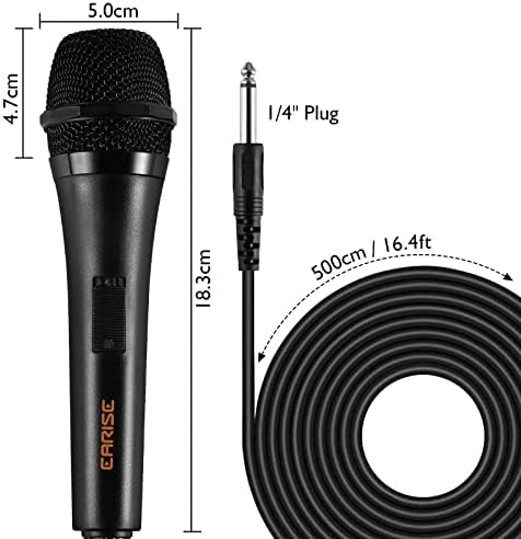 EARISE T26 prenosivi Karaoke mašina Bluetooth zvučnik sa bežičnim mikrofonom + W1 dinamični ručni žičani mikrofon sa 16.4 ft kablom