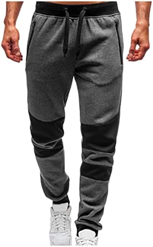 Bandage Patchwork muške pantalone Ležerne pantalone srednjeg struka za muškarce tanke sportske fitnes pantalone sa vezicama sa džepovima