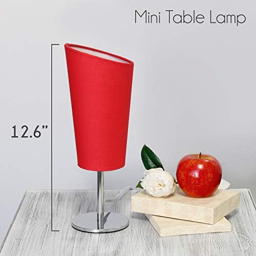 Jednostavan dizajn LT2061 - Crvena Mini hromirana stolna lampa za sjenilo, Crvena