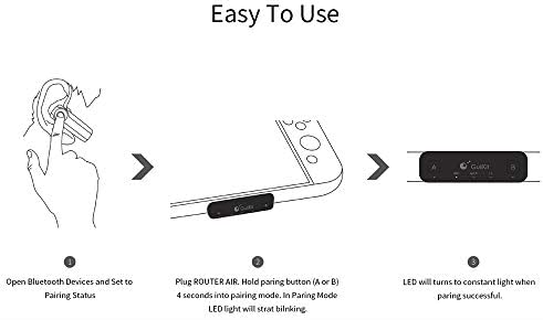 Ruta Air Pro Bluetooth adapter kompatibilan za Nintendo Switch & Lite, PS4 / PC, podrška u igri Voine Chat W / aptx Nizak latenci Bežični audio predajnik za Airpods bežične slušalice za slušalice