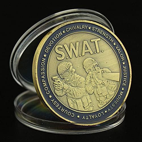 St. George Patron Saint of oklop Zaštitite nas SWAT Policijsko brončani pozlaćeni izazov Kovanica kovanica kovanica