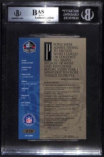 93 Mike Singlary - 1998 Ron Mix Hof Platinum Autos Fudbalske karte GRADEED BGS Auto - autogramirani fudbali