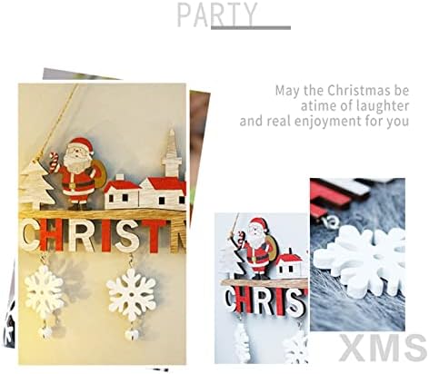 Božić ukrasi sa zvončićima i pahuljicama Kreativni božić privjesci početna blagovaonica Božić drveni zanati vrata visi