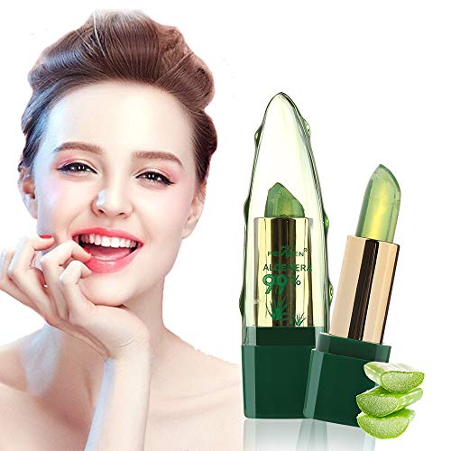 Amapower 1kom Aloe Vera balzam za usne, Mood Magic temperatura promjena boje zeleni ruž, dugotrajna hidratantna šminka za njegu usana