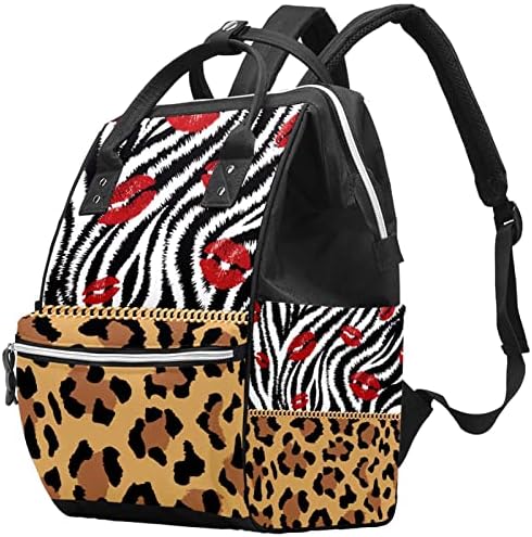 Guerotkr putnički ruksak, ruksak od pelena, ruksak pelena, lančani leopard Print Zebra Print Retro Partten