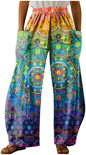 Ženske ravnotežne pantalone Ležerne prilike, povremeni vintage plus veličina elastičnih struka ravnih džepova Duksevi ljetne joge
