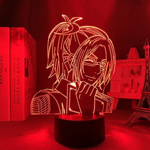 Anime 3D svjetlosni napad na Titan Hange Zoe lampa za Kućni dekor rođendanski poklon Manga napad na Titan LED noćna lampa Hange Zoe
