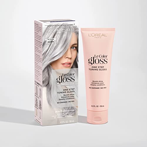 L'oreal Paris Le color Gloss One Step In-Shower toniranje sjaj za kosu, neutralizira mesing, uslovi & pojačava sjaj, srebro, 4 unca