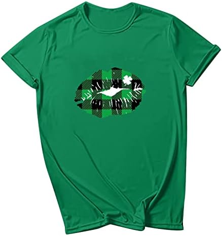 Odjeća kratki rukav Crewneck Pamučni grafički casual St. Patrick's Day Torp Torp za dame Jesen ljetna majica E7 E7