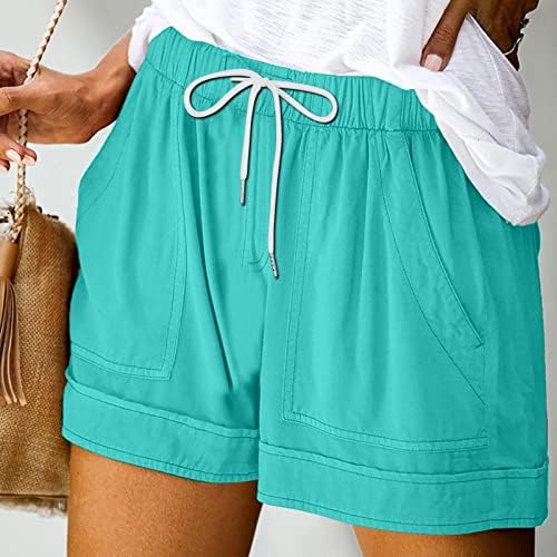 OPLXuo Žene Casual Hotsas Povratni elastični struk udobne kratke hlače Modna odjeća Povucite ljetne kratke hlače sa džepovima