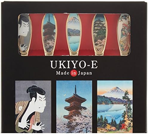 アサヒ Ukiyo-e čajna kaputa 5 komada izrađenih u Japanu Set pribora za jelo, 全長 13.6cm, zlatno