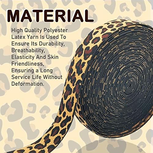 1pcs 9.4 Yards 25mm zemljani Žuti Leopard Print pojas elastična traka za šivanje pantalona Waistbandlaying EdgesDressDiy šivaća Trim